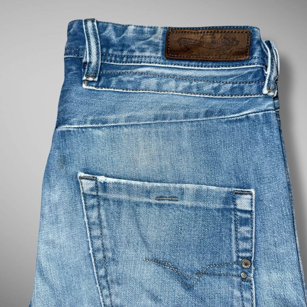Diesel Jeans Men 29x28 Blue‎ Belther Slim Taper Light Wash Thrashed Rockstar Y2K - Picture 10 of 13